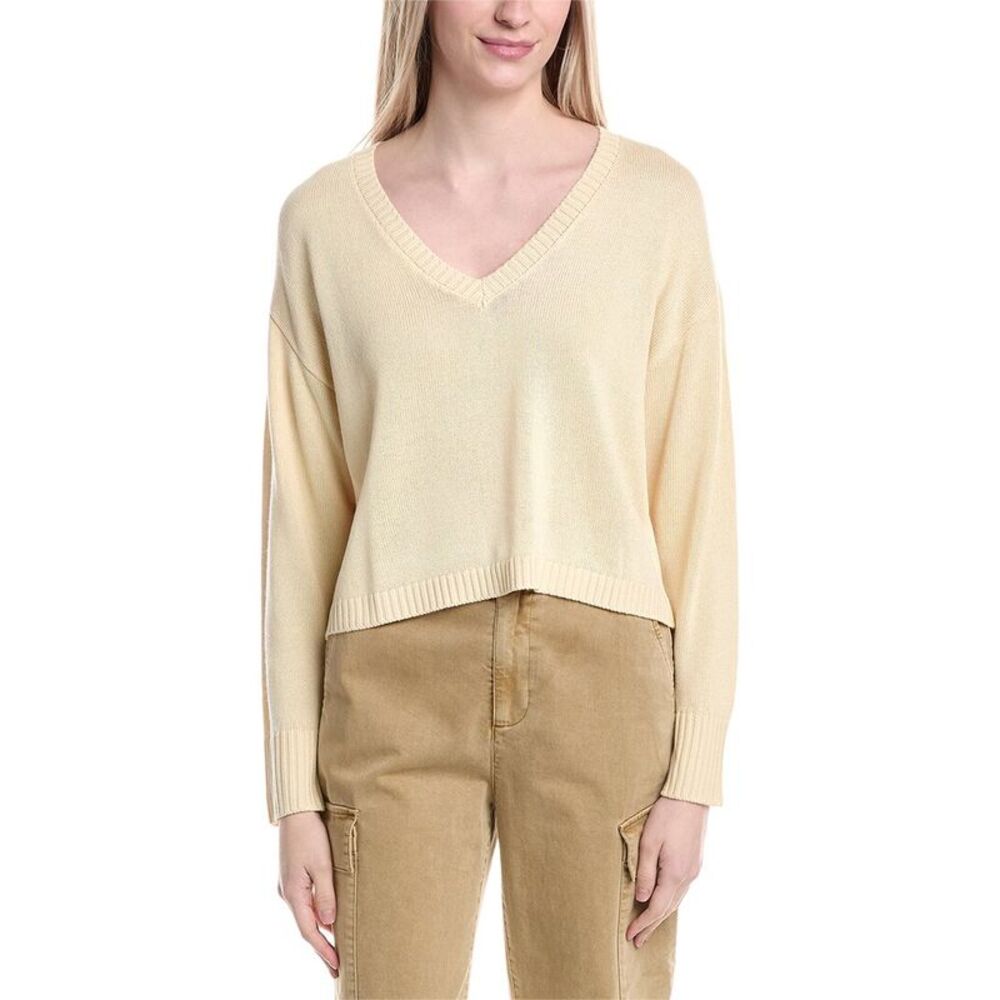 Labiz Womens  V-Neck Sweater, White